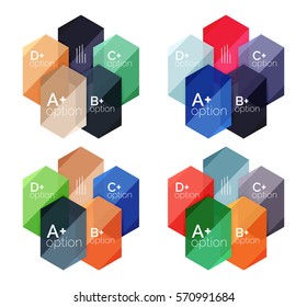 Set of vector option infographic geometric templates