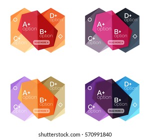 Set of vector option infographic geometric templates