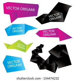 set of vector origami