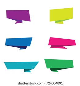 Set of vector origami ribbon banners for websites or business design