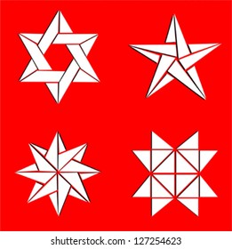 Set of Vector Origami Stars
