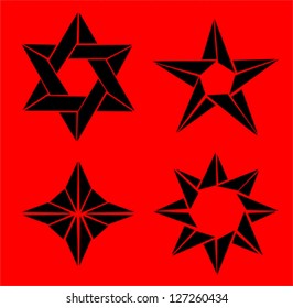 Set of Vector Origami Stars