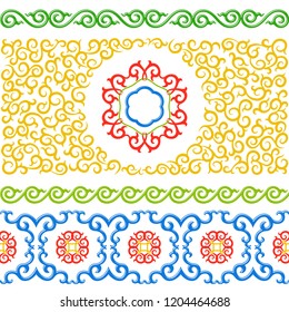 Set of vector ornament typical for Asian peoples