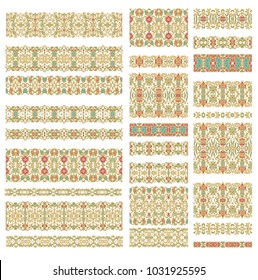 Set of vector ornamental borders on white background