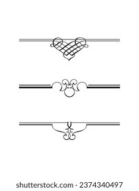 Set vector ornamental elements collection on black colour