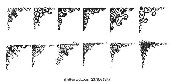 set vector ornamental elements collection	
