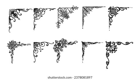 set vector ornamental elements collection	
