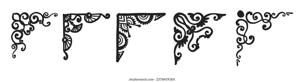 set vector ornamental elements collection	