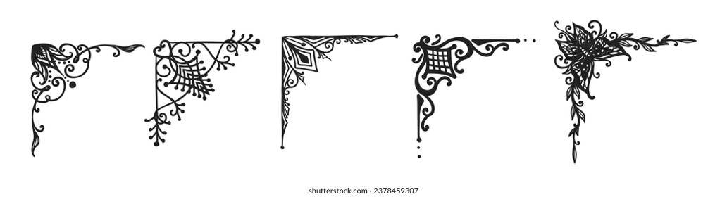 set vector ornamental elements collection	