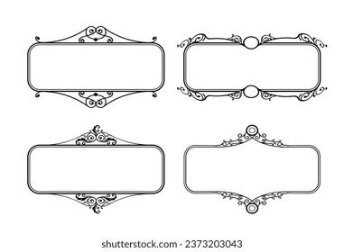 Set vector ornamental frames collection
