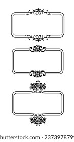Set vector ornamental frames collection
