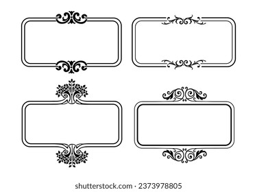 Set vector ornamental frames collection