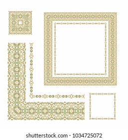 Set of vector ornamental frames on white background