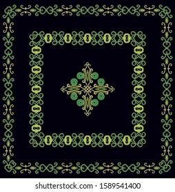 Set of vector ornamental frames on dark background