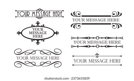 set vector ornamental frames template