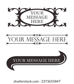 set vector ornamental frames template