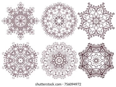 Set of Vector Ornamental Line Patterns