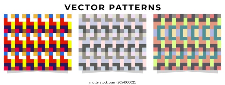 set vector ornamental seamless patterns. Collection of geometric patterns in the oriental style. Patterns added to the swatch panel.