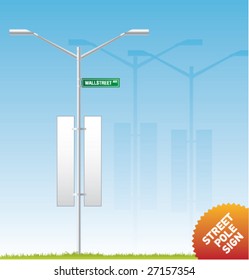 Set of vector outdoor advertising [Street Pole Sign]