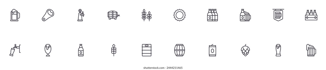 Set of vector outline symbols of agriculture. Line icon perfect for web sites, newspapers, articles, book