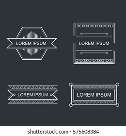 Set of vector outline text templates.