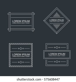 Set of vector outline text templates.