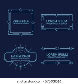 Set of vector outline text templates.