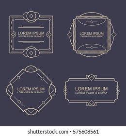 Set of vector outline text templates.
