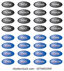 set of vector oval buttons