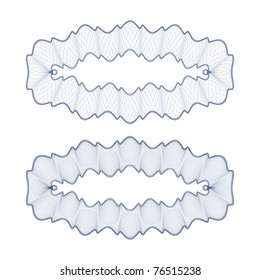 Set of vector oval guilloche pattern for currency, certificate or diplomas