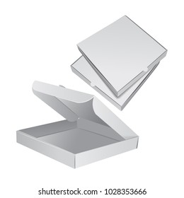 Set of vector packing box for pizza. Realistic 3d illustration for your design