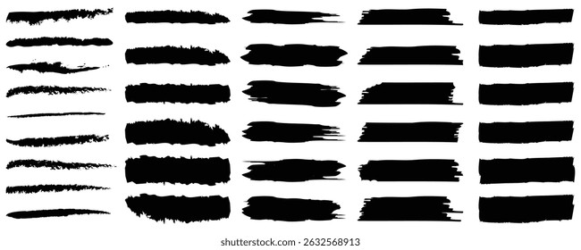 Set of vector paint brush. grunge line and artistic design elements. paint brush stroke, ink splatter and artistic design elements. abstract grunge banner for graphic background decoration. 