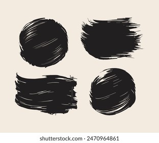 Set of vector paint brush stroke, ink splatter and artistic design elements. Dirty watercolor texture, box, frame, grunge background, splash or creative shape for social media. Abstract drawing.