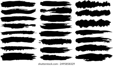 Set of vector paint brush stroke, ink splatter and artistic design elements. Dirty watercolor texture, box, frame, grunge background, splash or creative shape for social media. Abstract drawing