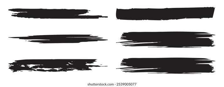 Set of vector paint brush stroke, ink splatter and artistic design elements. Dirty watercolor texture, box, frame, grunge background, splash or creative shape for social media. Abstract drawing.