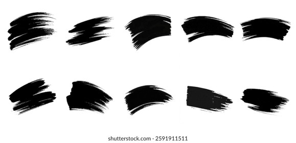 Set of vector paint brush stroke, ink splatter and artistic design elements. Dirty watercolor texture, box, frame, grunge background, splash or creative shape for social media. Abstract drawing.