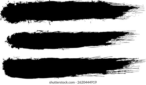 Set of vector paint brush stroke, ink splatter and artistic design elements