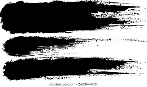 Set of vector paint brush stroke, ink splatter and artistic design elements