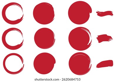 Set of vector paint brush stroke, ink splash and grungy decoration elements. Freehand grunge brush illustration. 