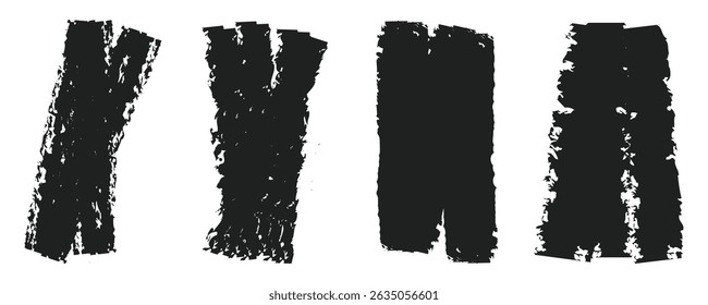 Set of vector paint brush stroke, Black grunge paint banners, grunge line and artistic design elements. Dirty overlay, watercolor Black brush strokes vector illustration, 