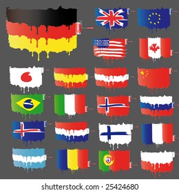 set of vector paint flags