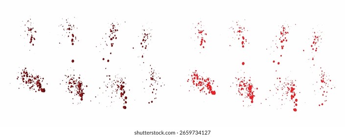 Set of vector paint ink red blood background design