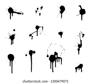 Set of vector paint splatters