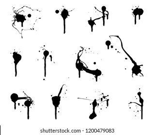 Set of vector paint splatters