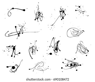 Set of vector paint splatters