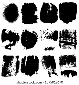 Set of vector paint spots from the brush