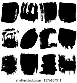 Set of vector paint spots from the brush