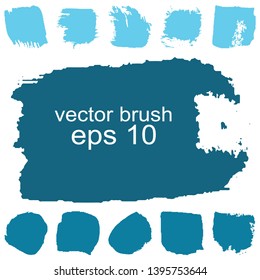 Set of vector paint strokes. Abstract colored spots on white background