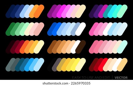 Set of vector palette, modern color schemes and combinations. Collection of matching colors.