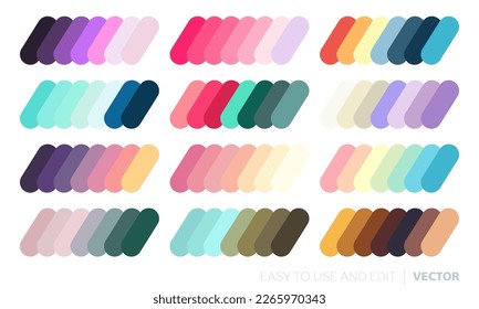 Set of vector palette, modern color schemes and combinations. Collection of matching colors.